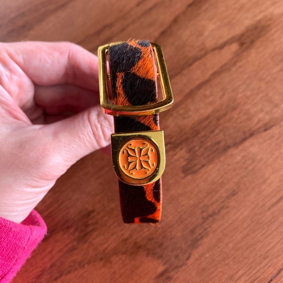 Rustic Cuff Orange and Black Calf Hair Bracelet - Picture 2 of 7